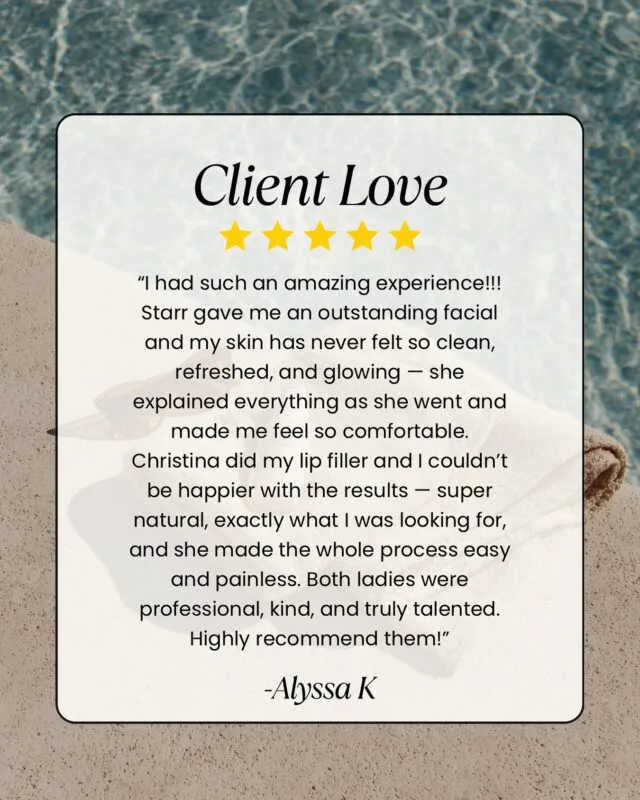 Five-star glowU Med Spa review from Alyssa K praising her facial and lip filler results in Boca Raton