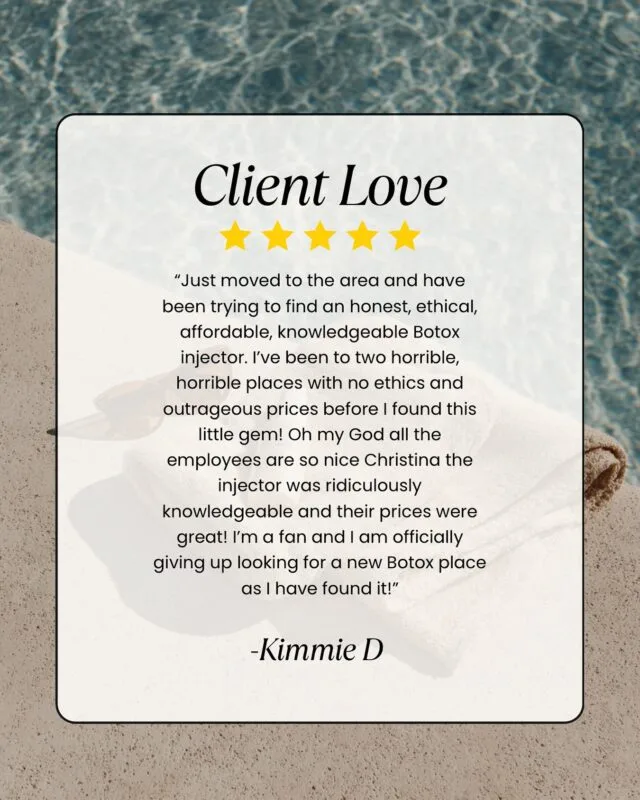 Five-star glowU Med Spa review from Kimmie D praising the knowledgeable Botox injector in Boca Raton