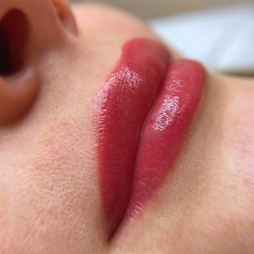 Lip blushing before and after at glowU Med Spa in Boca Raton, FL